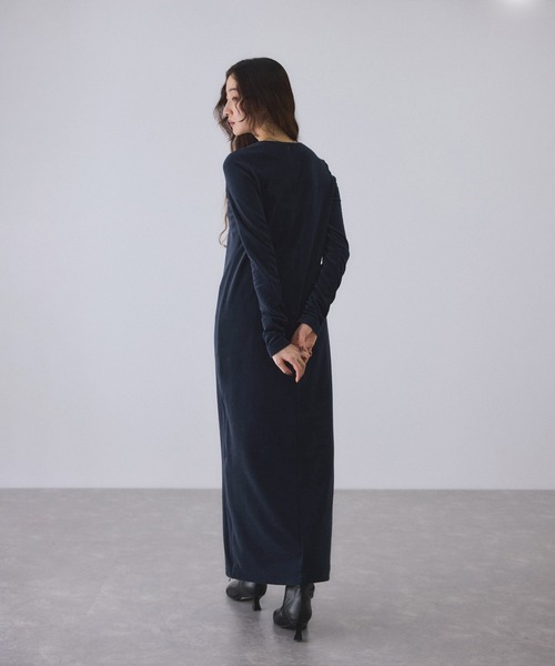 ADAM ET ROPE'（アダムエロペ） ワンピース ベロア BOTANICAL DYED