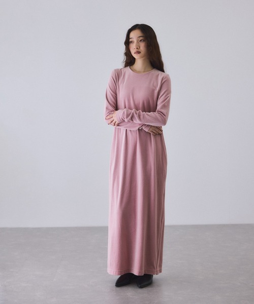 ADAM ET ROPE'（アダムエロペ） ワンピース ベロア BOTANICAL DYED