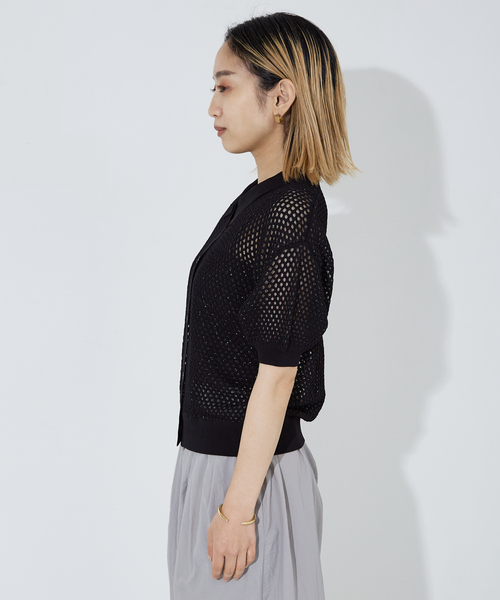 「NOMINE」 半袖ニット フリー ブラック レディース_画像4