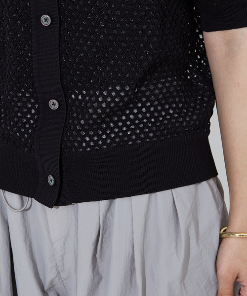 「NOMINE」 半袖ニット フリー ブラック レディース_画像8