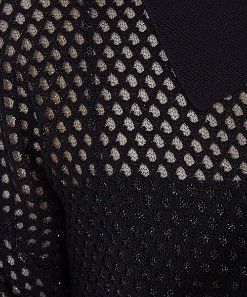 「NOMINE」 半袖ニット フリー ブラック レディース_画像9