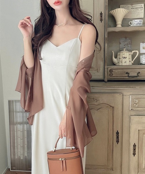 「Meiru」 キャミソールワンピース MEDIUM アイボリー レディース_画像7