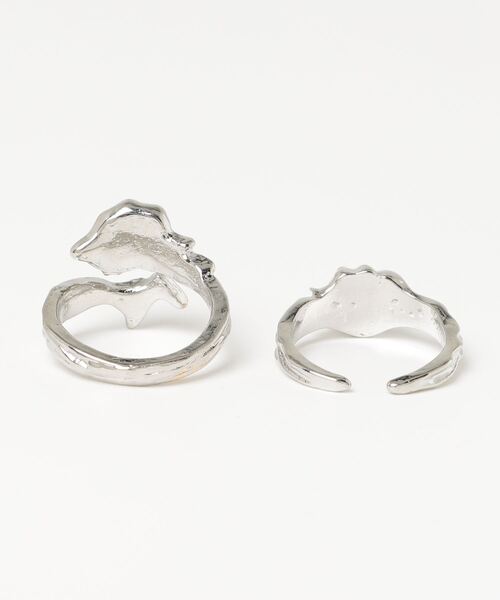 指輪 リング 「446633」ブラックデザインリング2点セット(RZ