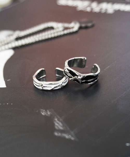 指輪 リング 「446633」ブラックデザインリング2点セット(RZ