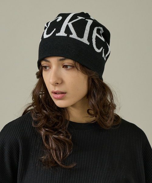 GGロゴ付き黒ニット帽 Dickies（ディッキーズ） ニット帽 ニットキャップ 「DICKIES