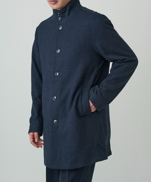 cadune ステンカラーメルトンコート　ネイビー　S cadune ステンカラーメルトンコート ネイビー S - メルカリ