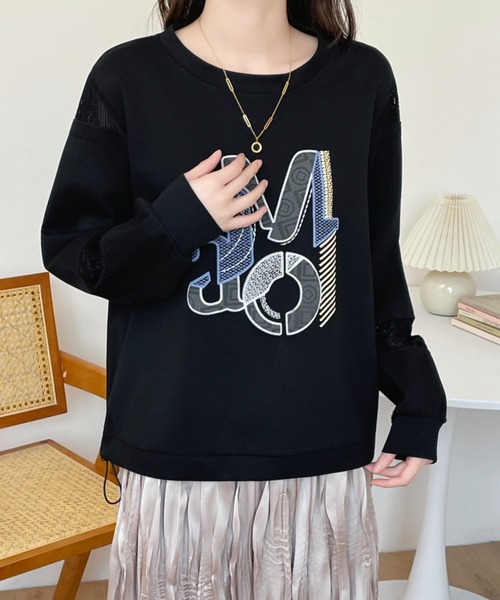 トップス AYK ABITOKYO（アビトーキョー） トレーナー スウェット フロント刺繍袖