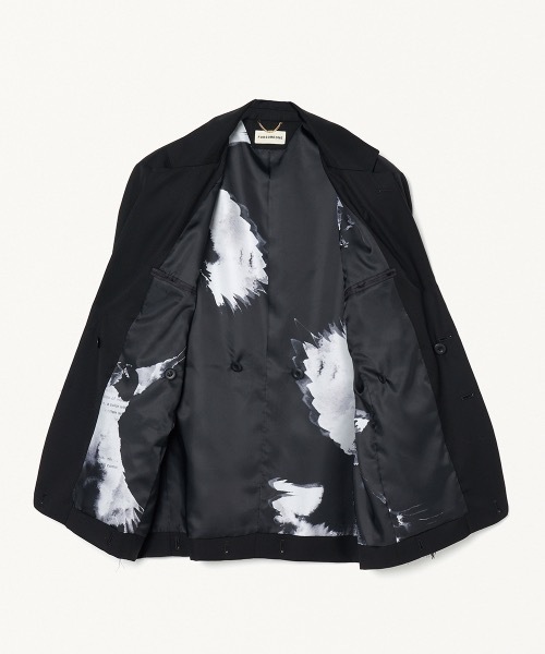 FORSOMEONE ノーカラージャケット　48 黒 FORSOMEONE ノーカラージャケット 48 黒 FORSOMEONE ノーカラー