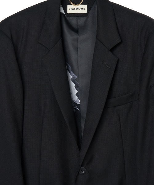 FORSOMEONE ノーカラージャケット　48 黒 FORSOMEONE（フォーサムワン） テーラードジャケット 48 ブラック