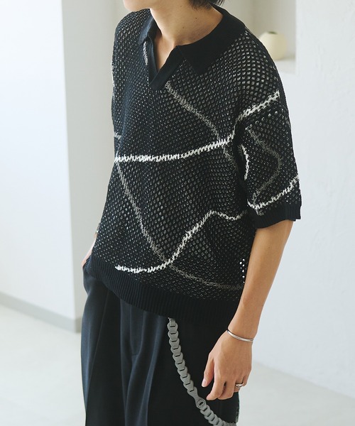 「epnok」 半袖ニット SMALL ブルー メンズ_画像9