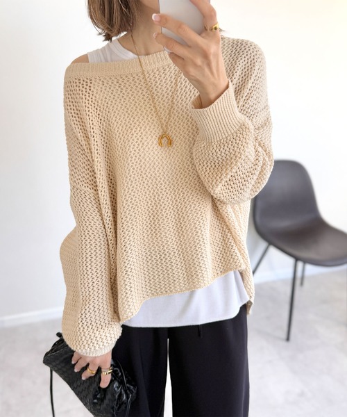 「NOAHL」 長袖ニット - ネイビー レディース_画像5