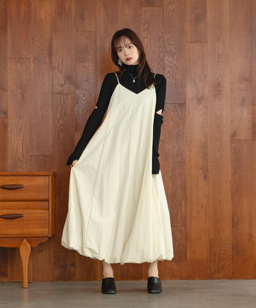 「hinari」 キャミソールワンピース SMALL アイボリー レディース_画像5