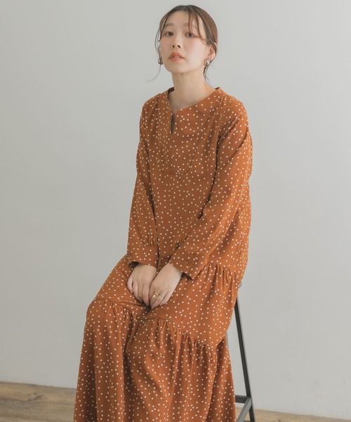 「F by ROSSO」 長袖ワンピース 36 キャメル レディース_画像5
