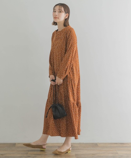 「F by ROSSO」 長袖ワンピース 36 キャメル レディース_画像6