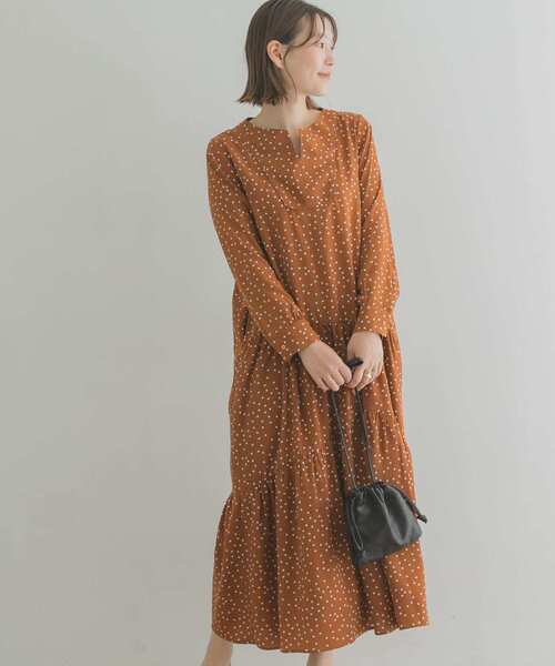「F by ROSSO」 長袖ワンピース 36 キャメル レディース_画像8