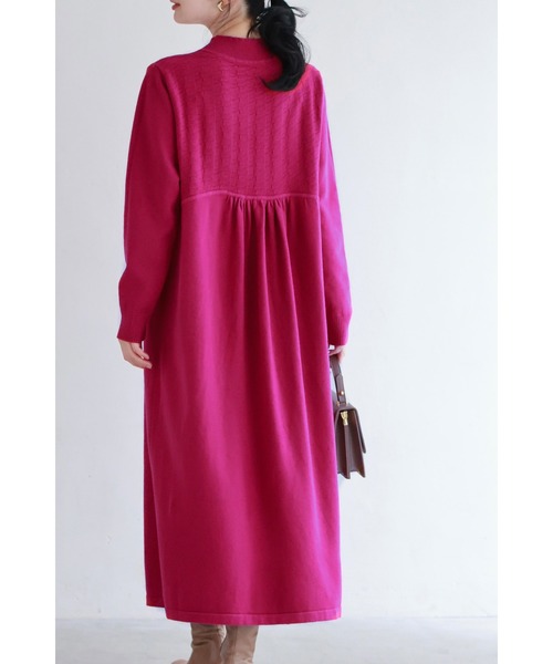 cawaii ワンピース 千鳥柄浮かぶウインターカラーニットワンピース