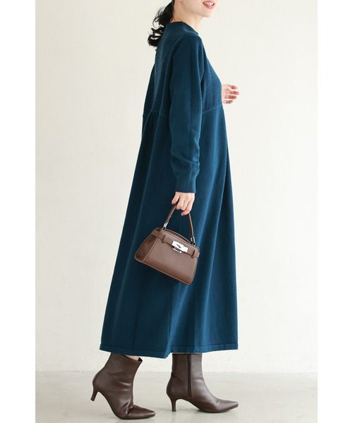 cawaii ワンピース 千鳥柄浮かぶウインターカラーニットワンピース