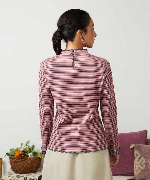 【NEW】ホコモモラ（JOCOMOMOLA）/Dentado ボーダーハイネックカットソー Jocomomola（ホコモモラ） tシャツ Dentado ボーダーハイネック