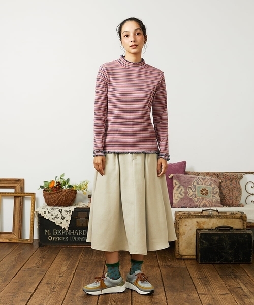 Jocomomola（ホコモモラ） tシャツ Dentado ボーダーハイネック