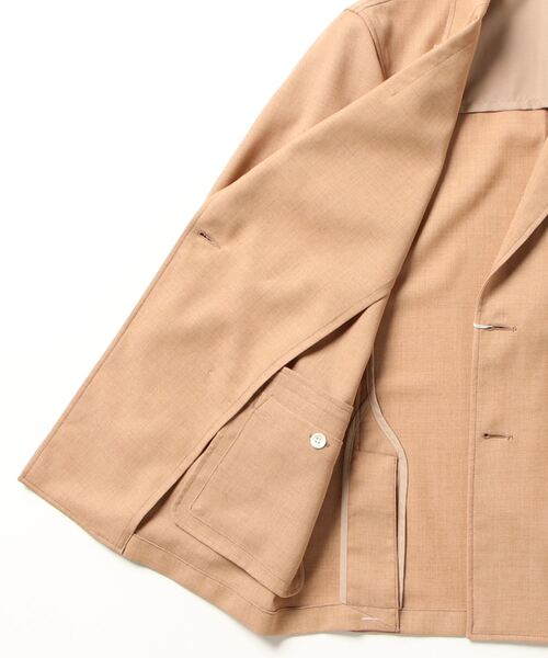 「BEAMS PLUS」 テーラードジャケット L オリーブ メンズ_画像3