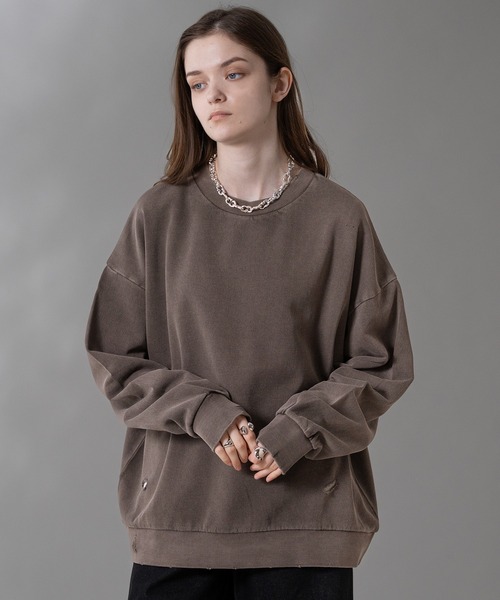 「selle glant」 スウェットカットソー MEDIUM グレイッシュブルー メンズ_画像2