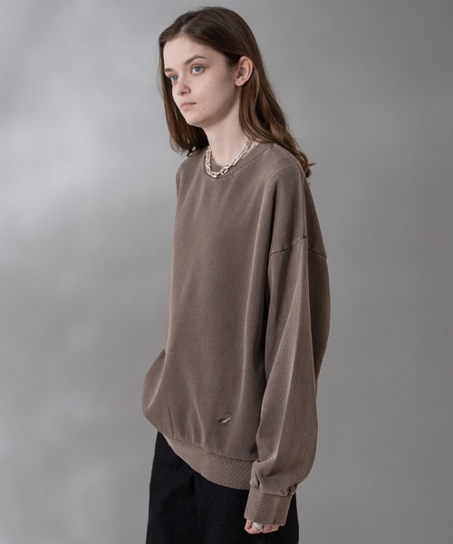 「selle glant」 スウェットカットソー MEDIUM グレイッシュブルー メンズ_画像3