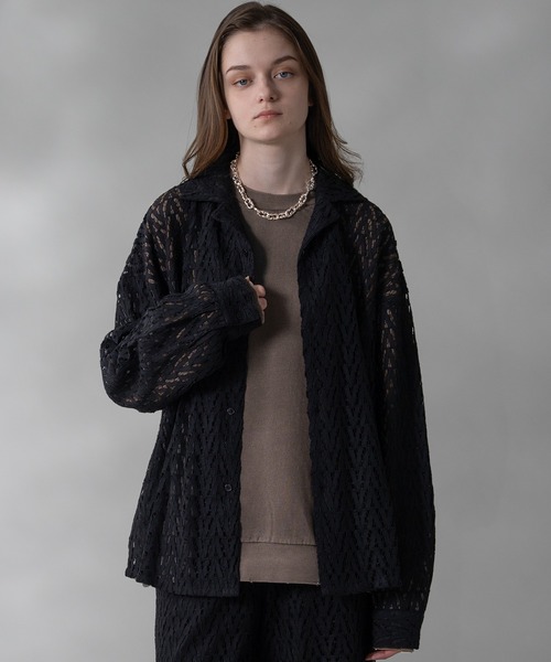 「selle glant」 スウェットカットソー MEDIUM グレイッシュブルー メンズ_画像5