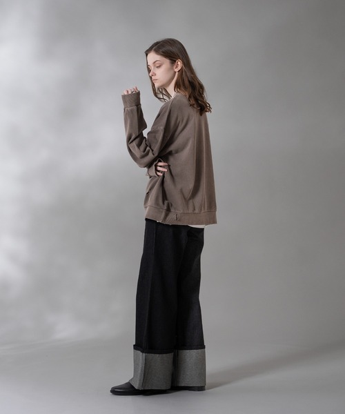 「selle glant」 スウェットカットソー MEDIUM グレイッシュブルー メンズ_画像9