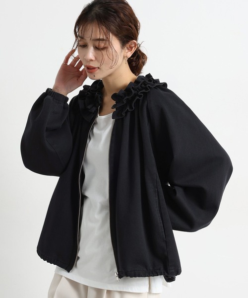studio CLIP（スタディオクリップ） ブルゾン アウター フリルカラー甘