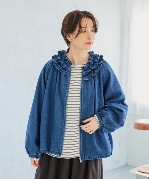 studio CLIP（スタディオクリップ） ブルゾン アウター フリルカラー甘