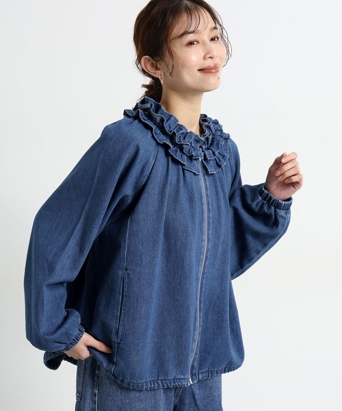 studio CLIP（スタディオクリップ） ブルゾン アウター フリルカラー甘