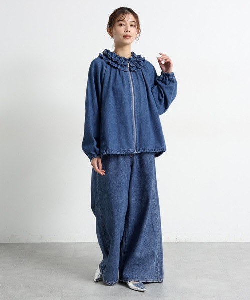 studio CLIP（スタディオクリップ） ブルゾン アウター フリルカラー甘