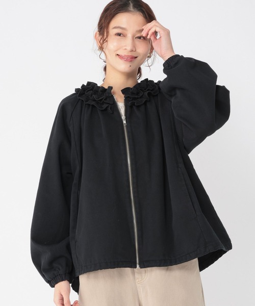 studio CLIP（スタディオクリップ） ブルゾン アウター フリルカラー甘