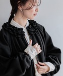 ブルゾン アウター フリルカラー甘織りデニムシ...の詳細画像1