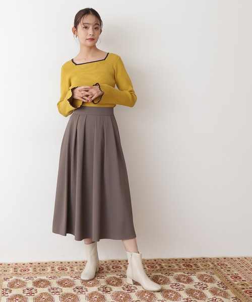 「N.(N. Natural Beauty Basic)」 フレアスカート MEDIUM イエロー レディース_画像2