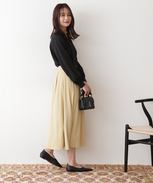 「N.(N. Natural Beauty Basic)」 フレアスカート MEDIUM イエロー レディース_画像6