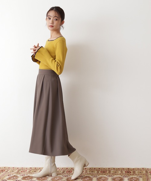 「N.(N. Natural Beauty Basic)」 フレアスカート MEDIUM イエロー レディース_画像8