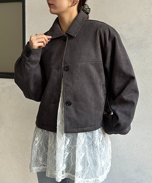 Thevon（ゼヴォン） ブルゾン アウター Fスエードショートブルゾン