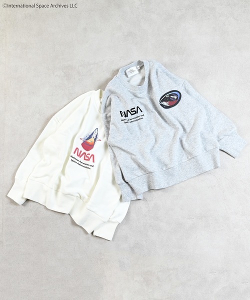 「NASA」 スウェットカットソー - オフホワイト レディース_画像2