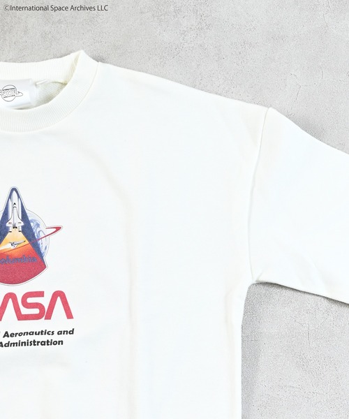 「NASA」 スウェットカットソー - オフホワイト レディース_画像6