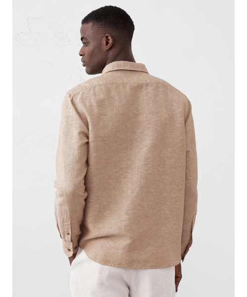 「BANANA REPUBLIC FACTORY STORE」 長袖シャツ L ベージュ メンズ_画像3