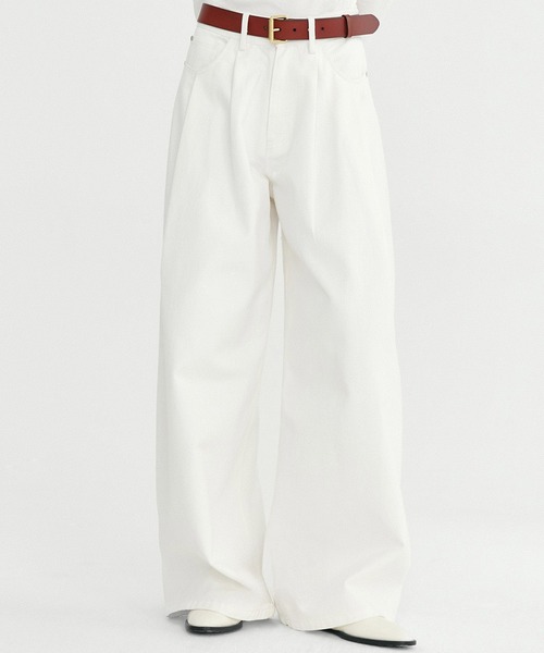 Bie（ビエ） ジーンズ デニム デニムパンツ ホワイトデニム ワイド