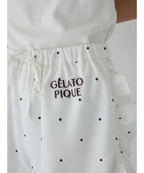 ジェラートピケ ドット柄シャツ＆フリルショートパンツ セットアップ gelato pique（ジェラートピケ） パジャマ ルームウェア 3柄フリル