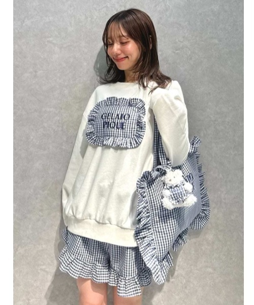 ジェラートピケ ドット柄シャツ＆フリルショートパンツ セットアップ ジェラートピケ gelato pique 【WhiteDay】3柄フリルショートパンツ