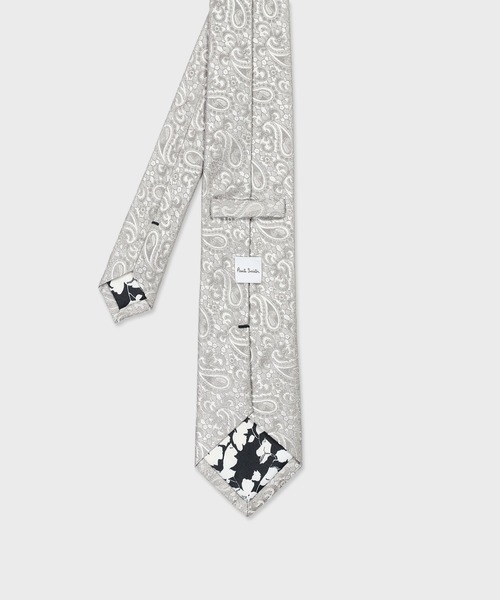 Paul Smith（ポール・スミス） ネクタイ シルバーペイズリー タイ