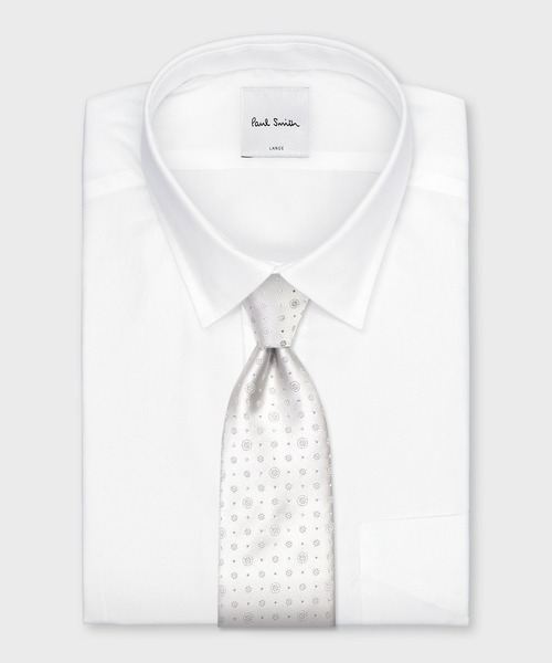 Paul Smith（ポール・スミス） ネクタイ シルバーペイズリー タイ