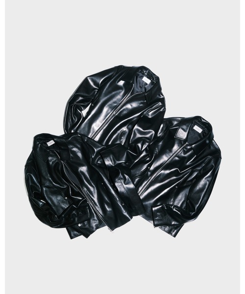 ブルゾン アウター leather jacket メンズの画像