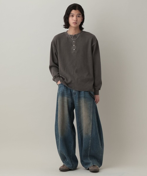 RAGEBLUE（レイジブルー） tシャツ Pigment Honeycomb Henryneck