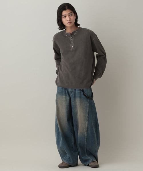 RAGEBLUE（レイジブルー） tシャツ Pigment Honeycomb Henryneck