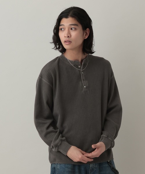 RAGEBLUE（レイジブルー） ヘンリーネック tシャツ Pigment Honeycomb